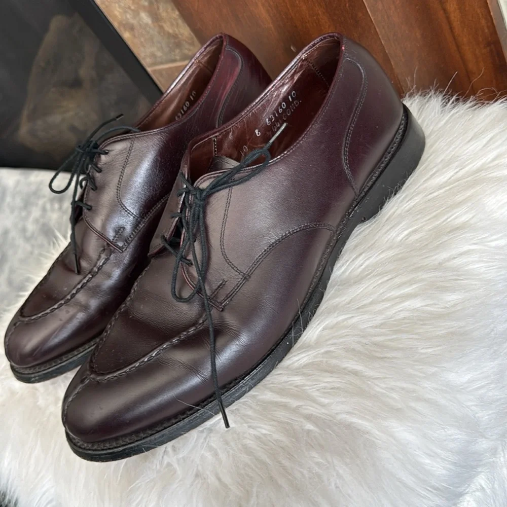 Allen Edmonds Brandywood Split Toe Deep Oxblood Brown Tie Shoe size 10